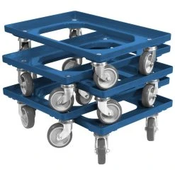 Alternative view of Null 5 Stück Transportroller Für Kisten 60 X 40 Cm Mit 4 Lenkrollen In Blau