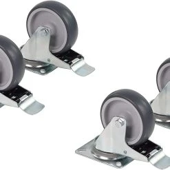 Alternative view of Null 4 X Lenkrollen Mit Anschraubplatte – 100 Mm – Gummi – Spurlos - Transportrolle