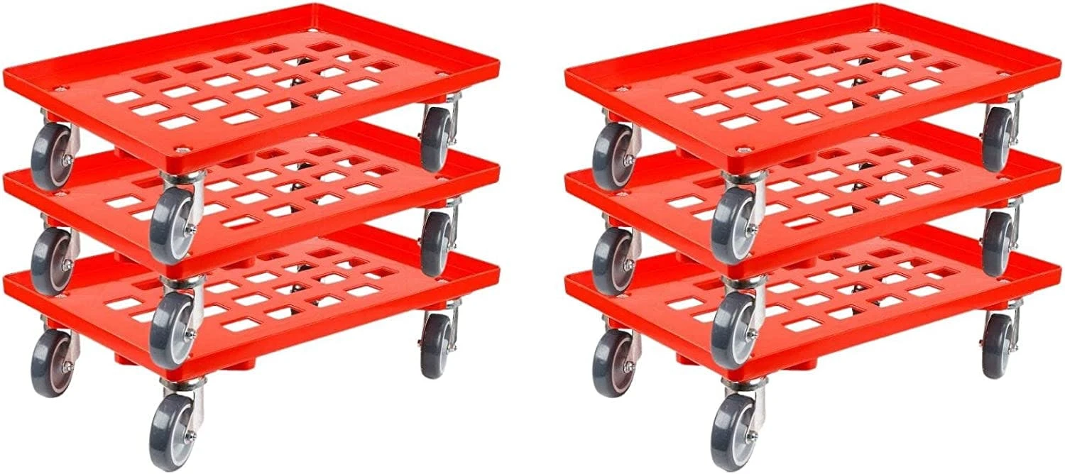 PROREGAL Transportroller Für Euroboxen 60x40cm Mit Gummiräder Rot | Gitter/Rasterdeck | 4 Lenkrollen | Traglast 300kg 9 PROREGAL Transportroller Für Euroboxen 60x40cm Mit Gummiräder Rot | Gitter/Rasterdeck | 4 Lenkrollen | Traglast 300kg – Bild 7