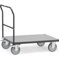 Fetra Schiebebügelwagen, Tragl. 600kg, Ladefl. LxB 1000x700mm, Stahlplatte, Schiebebügel, RAL5007, 2 Lenk-/2 Bockrollen -Vago-tools-Geschäft 0d4c1445 f9ab 435d 995f 08c6608ccda7