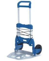 Fetra Paketkarre, Tragl. 250kg, Schaufel BxT 595x450mm, Klappbar, Alu/Stahl, Natur/blau, Luft-Bereifung