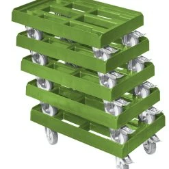 Null 5 Stück Transportroller Für Kisten 60 X 40 Cm Mit 2 Bremsen In Grün