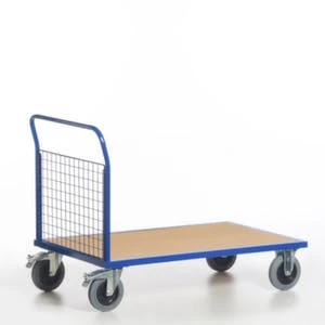 Rollcart Rohr-Stirnwandwagen, Tragl. 400kg, Ladefl. LxB 850x400mm, Holzplatte, 1 Wand, RAL5010, 2 Lenk-/2 Bockrollen, TPE-Bereifung 4 Rollcart Rohr-Stirnwandwagen, Tragl. 400kg, Ladefl. LxB 850x400mm, Holzplatte, 1 Wand, RAL5010, 2 Lenk-/2 Bockrollen, TPE-Bereifung – Bild 2