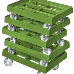 Null 5 Stück Transportroller Für Kisten 60 X 40 Cm Mit 4 Lenkrollen In Grün