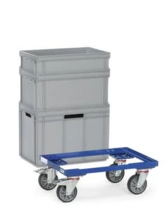 Fetra Schiebebügelwagen, Tragl. 250kg, Ladefl. LxB 610x410mm, Rahmen, Schiebebügel, RAL5007, 4 Lenkrollen, TPE-Bereifung 9 Fetra Schiebebügelwagen, Tragl. 250kg, Ladefl. LxB 610x410mm, Rahmen, Schiebebügel, RAL5007, 4 Lenkrollen, TPE-Bereifung – Bild 7