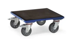 Fetra Transportroller, Tragl. 400kg, Ladefl. LxB 700x700mm, Lade H 190mm, Holzplatte/Gummi, RAL5007, 4 Lenkrollen 6 Fetra Transportroller, Tragl. 400kg, Ladefl. LxB 700x700mm, Lade H 190mm, Holzplatte/Gummi, RAL5007, 4 Lenkrollen – Bild 4