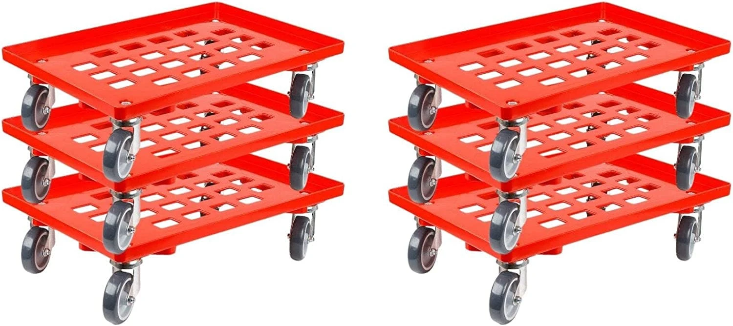 PROREGAL Transportroller Für Euroboxen 60x40cm Mit Gummiräder Rot | Gitter/Rasterdeck | 2 Lenkrollen & 2 Bockrollen | Traglast 300kg 9 PROREGAL Transportroller Für Euroboxen 60x40cm Mit Gummiräder Rot | Gitter/Rasterdeck | 2 Lenkrollen & 2 Bockrollen | Traglast 300kg – Bild 7