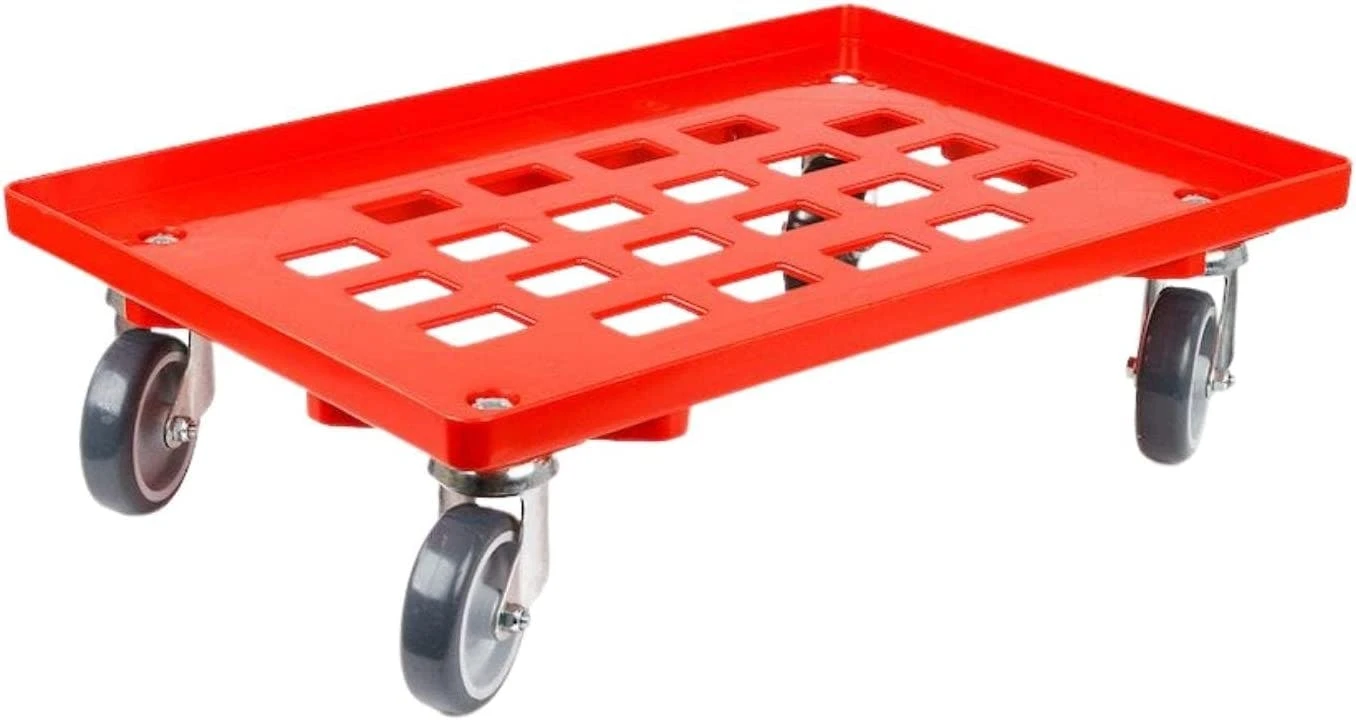 PROREGAL Transportroller Für Euroboxen 60x40cm Mit Gummiräder Rot | Gitter/Rasterdeck | 4 Lenkrollen | Traglast 300kg 6 PROREGAL Transportroller Für Euroboxen 60x40cm Mit Gummiräder Rot | Gitter/Rasterdeck | 4 Lenkrollen | Traglast 300kg – Bild 4