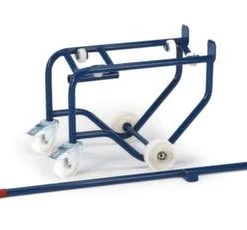 Rollcart Fasskippbock, Tragl. 150kg, F. 50-100l Fass, Auflage M. Rollen, RAL5010, HxLxB 475x610x520mm, Polyamid-Bereifung