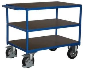 Rollcart Schrankwagen, Tragl. 1000kg, 2 Etage(n), Ladefl. LxB 1000x700mm, Siebdruckplatte, RAL7035/RAL5010, 1 Schränke 8 Rollcart Schrankwagen, Tragl. 1000kg, 2 Etage(n), Ladefl. LxB 1000x700mm, Siebdruckplatte, RAL7035/RAL5010, 1 Schränke – Bild 6