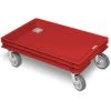 Null Rollkasten Für 600x400mm Eurobehälter, Graue Gummiräder, Trg 100 Kg, Rot