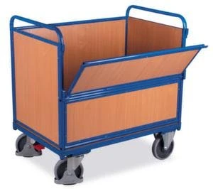 Variofit Schrankwagen, Tragl. 500kg, Ladefl. LxB 1245x785mm, 4 Vollblechwände, Wände Verzinkt, RAL5010, TPE-Bereifung 9 Variofit Schrankwagen, Tragl. 500kg, Ladefl. LxB 1245x785mm, 4 Vollblechwände, Wände Verzinkt, RAL5010, TPE-Bereifung – Bild 7