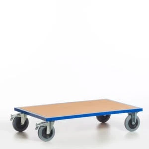 Fetra Plattformwagen, Tragl. 500kg, Ladefl. LxB 850x500mm, Holzplatte, Dunkelgrau, 2 Lenk-/2 Bockrollen, TPE-Bereifung 5 Fetra Plattformwagen, Tragl. 500kg, Ladefl. LxB 850x500mm, Holzplatte, Dunkelgrau, 2 Lenk-/2 Bockrollen, TPE-Bereifung – Bild 3