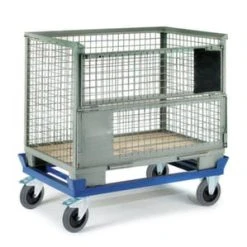 Rollcart Paletten-Fahrgestell, Tragl. 600kg, Ladefl. LxB 1230x830mm, Lade H 290mm, Plattform Offen, 4 Fangecken