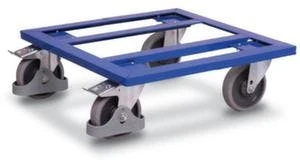 Fetra Transportroller, Tragl. 400kg, Ladefl. LxB 700x700mm, Lade H 190mm, Holzplatte/Gummi, RAL5007, 4 Lenkrollen 9 Fetra Transportroller, Tragl. 400kg, Ladefl. LxB 700x700mm, Lade H 190mm, Holzplatte/Gummi, RAL5007, 4 Lenkrollen – Bild 7