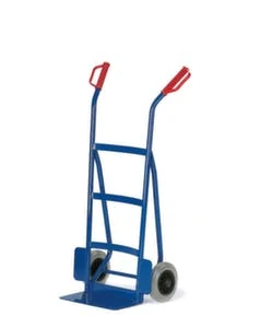 Rollcart Sackkarre, Tragl. 200kg, Schaufel BxT 400x180mm, Rückwand Gewölbt, Stahl, RAL5010, Luft-Bereifung 4 Rollcart Sackkarre, Tragl. 200kg, Schaufel BxT 400x180mm, Rückwand Gewölbt, Stahl, RAL5010, Luft-Bereifung – Bild 2