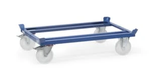 Fetra Paletten-Fahrgestell, Tragl. 500kg, Ladefl. LxB 1210x810mm, Lade H 280mm, Plattform Offen, RAL5007, 2 Lenk-/2 Bockrollen 4 Fetra Paletten-Fahrgestell, Tragl. 500kg, Ladefl. LxB 1210x810mm, Lade H 280mm, Plattform Offen, RAL5007, 2 Lenk-/2 Bockrollen – Bild 2