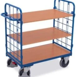 Variofit Tischwagen, Tragl. 500kg, 3 Etage(n), Ladefl. LxB 1000x700mm, Holzböden, RAL5010 -Vago-tools-Geschäft 2df52e5d d747 47cd 883d 43cd2244df14