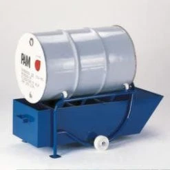 Rollcart Fasskippbock, F. 1x200l Fass, Ölwanne 10l, Auflage M. Walzen, RAL5010, HxLxB 575x810x720mm, Polyamid-Bereifung -Vago-tools-Geschäft 2f8882f4 cd8b 4869 9adc a1932fd56614 3