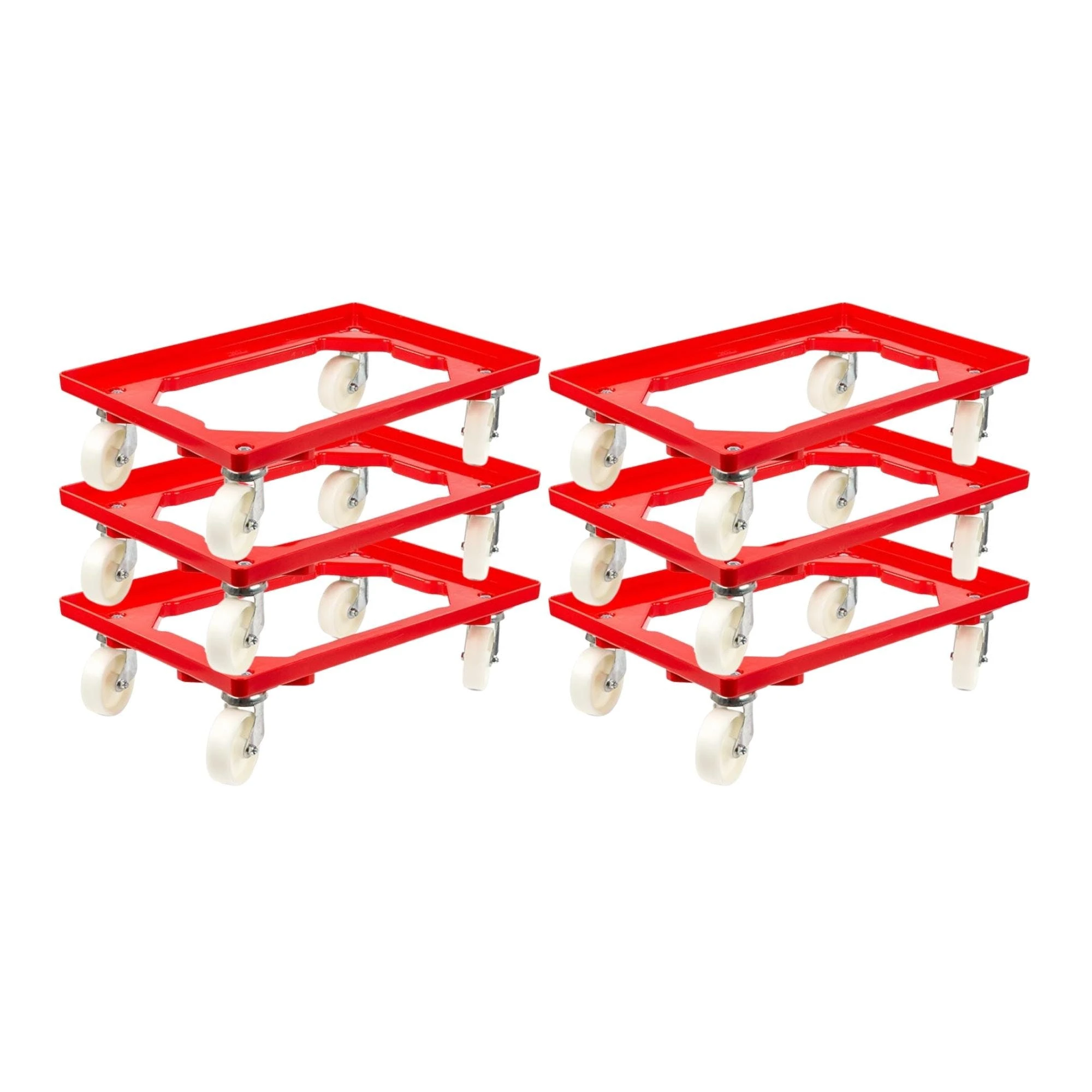 PROREGAL Transportroller Für Euroboxen 60x40cm Mit Kunststoffräder Rot | Offenes Deck | 2 Lenkrollen & 2 Bockrollen | Traglast 300kg 9 PROREGAL Transportroller Für Euroboxen 60x40cm Mit Kunststoffräder Rot | Offenes Deck | 2 Lenkrollen & 2 Bockrollen | Traglast 300kg – Bild 7