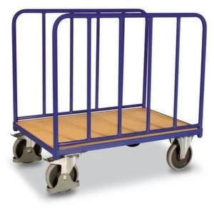 Rollcart Rohr-Stirnwandwagen, Tragl. 400kg, Ladefl. LxB 850x400mm, Holzplatte, 1 Wand, RAL5010, 2 Lenk-/2 Bockrollen, TPE-Bereifung 9 Rollcart Rohr-Stirnwandwagen, Tragl. 400kg, Ladefl. LxB 850x400mm, Holzplatte, 1 Wand, RAL5010, 2 Lenk-/2 Bockrollen, TPE-Bereifung – Bild 7