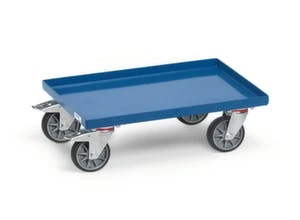 Fetra Transportroller, Tragl. 250kg, Ladefl. LxB 610x410mm, Holzplatte M. Kante, RAL5007, 4 Lenkrollen 7 Fetra Transportroller, Tragl. 250kg, Ladefl. LxB 610x410mm, Holzplatte M. Kante, RAL5007, 4 Lenkrollen – Bild 5