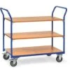 Fetra Tischwagen, Tragl. 200kg, 3xHolzplatte, Ladefl. LxB 850x500mm, Holzböden, RAL5007, TPE-Bereifung -Vago-tools-Geschäft 40361698 fb24 4c78 a33c 494226913e4f