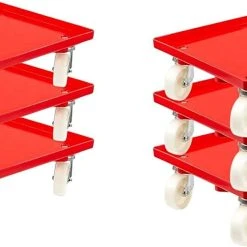 PROREGAL Transportroller Für Euroboxen 60x40cm Mit Kunststoffräder Rot | Geschlossenes Deck | 4 Lenkrollen | Traglast 300kg -Vago-tools-Geschäft 404dace2 f699 462a a559 5f915b670835