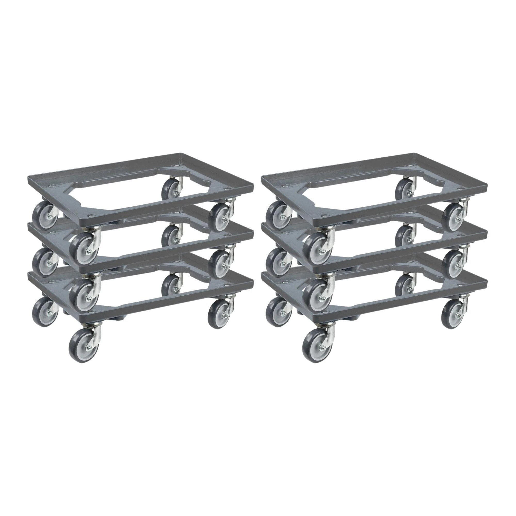 PROREGAL Transportroller Für Euroboxen 60x40cm Mit Gummiräder Grau | Offenes Deck | 2 Lenkrollen & 2 Bockrollen | Traglast 300kg 9 PROREGAL Transportroller Für Euroboxen 60x40cm Mit Gummiräder Grau | Offenes Deck | 2 Lenkrollen & 2 Bockrollen | Traglast 300kg – Bild 7