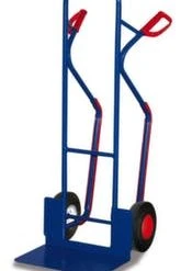 Alternative view of Variofit Kufenkarre, Tragl. 250kg, Schaufel BxT 480x300mm, Stahl, RAL5010, Luft-Bereifung