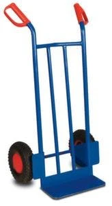 Rollcart Kufenkarre, Tragl. 250kg, Schaufel BxT 480x330mm, Stahl, RAL5010, Luft-Bereifung 8 Rollcart Kufenkarre, Tragl. 250kg, Schaufel BxT 480x330mm, Stahl, RAL5010, Luft-Bereifung – Bild 6