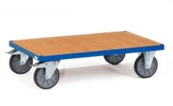 Alternative view of Fetra Plattformwagen, Tragl. 500kg, Ladefl. LxB 850x500mm, Holzplatte, Dunkelgrau, 2 Lenk-/2 Bockrollen, TPE-Bereifung