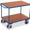 Variofit Tischwagen, Tragl. 500kg, 2 Etage(n), Ladefl. LxB 1000x700mm, Holzböden, RAL5010, TPE-Bereifung -Vago-tools-Geschäft 4c22d5c2 1363 4d77 b672 3543a1c0d4db 1