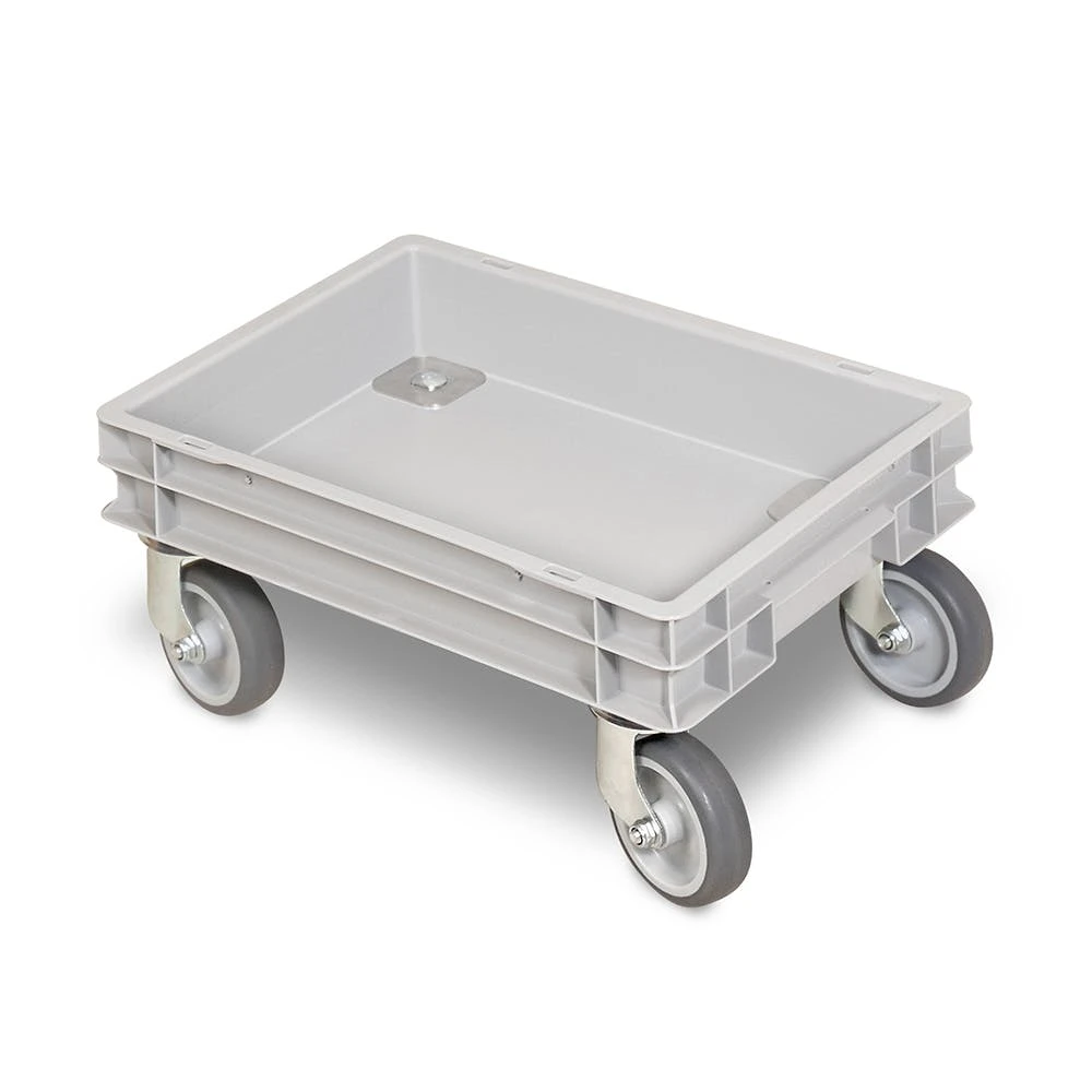 Null Rollkasten Für 600x400mm Eurobehälter, Graue Gummiräder, Trg 100 Kg, Grau 6 Null Rollkasten Für 600x400mm Eurobehälter, Graue Gummiräder, Trg 100 Kg, Grau – Bild 4