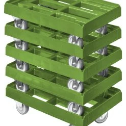 Alternative view of Null 5 Stück Transportroller Für Kisten 60 X 40 Cm Mit 2 Bock- Und 2 Lenkrollen In Grau