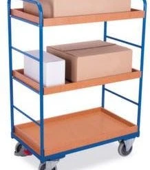 Variofit Etagenwagen, Tragl. 250kg, 5 Etage(n), Ladefl. LxB 1000x600mm, Holzkästen, RAL5010 -Vago-tools-Geschäft 54e0a899 c5ca 4058 a17c afa5c816d2ab
