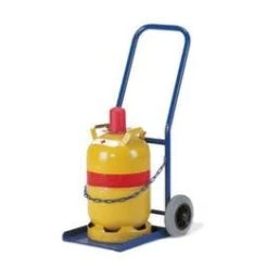 Rollcart Flaschenkarre, Tragl. 100kg, Propangas 11kg Flasche, M. Kette, RAL5010, Vollgummi-Bereifung