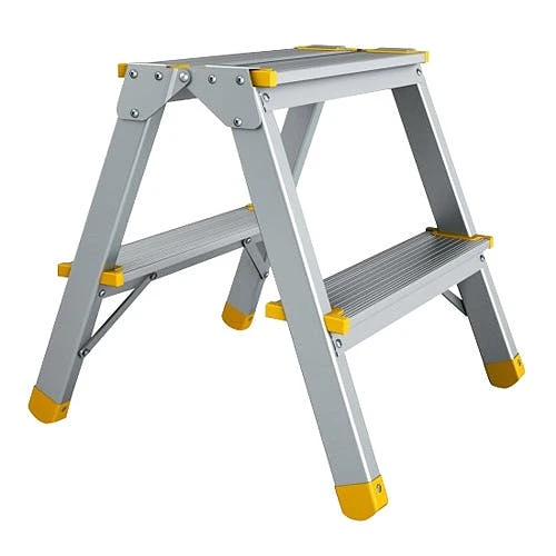 PROREGAL Metal Double Giraffe Doppelseitige-Aluminium-Stufenstehleiter | 5 Stufen | 109cm Hoch | 150kg Tragkraft | Leiter, Trittleiter, Stufenleiter 5 PROREGAL Metal Double Giraffe Doppelseitige-Aluminium-Stufenstehleiter | 5 Stufen | 109cm Hoch | 150kg Tragkraft | Leiter, Trittleiter, Stufenleiter – Bild 3