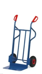 Fetra Sackkarre, Tragl. 350kg, Schaufel BxT 450x150mm, Stahl, RAL5007, Luft-Bereifung 4 Fetra Sackkarre, Tragl. 350kg, Schaufel BxT 450x150mm, Stahl, RAL5007, Luft-Bereifung – Bild 2