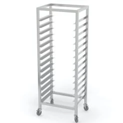 Null Edelstahl Gastro-Regalwagen Für GN-Behälter Mit Rollen | AISI 430 Qualität | HxBxT 180x39,5x54