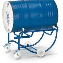 Rollcart Fasskippbock, F. 1x200l Fass, Auflage M. Rollen, RAL5010, HxLxB 575x810x720mm, Polyamid-Bereifung