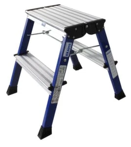 Krause Roll-Klapptritt, Alu, Alusilber, Podest HxT 0, 44x20m, 2x2 Stufen, M. 4 Federrollen 4 Krause Roll-Klapptritt, Alu, Alusilber, Podest HxT 0, 44x20m, 2x2 Stufen, M. 4 Federrollen – Bild 2