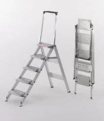Null Klapptritt, Podest H 1150mm, Einseitig, 5 Stufe(n), Alu, Sicherheitsbügel