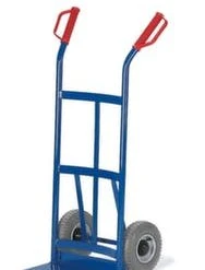 Rollcart Sackkarre, Tragl. 200kg, Schaufel BxT 400x180mm, Rückwand Gewölbt, Stahl, RAL5010, Luft-Bereifung