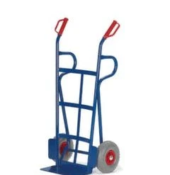 Rollcart Sackkarre, Tragl. 250kg, Schaufel BxT 400x180mm, Rückwand Gewölbt, Stahl, RAL5010, TPE-Bereifung