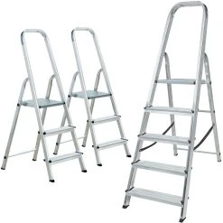 Null 3 Alu-Doppelleitern, 2x Doppelleiter Mit 2x 3 Stufen + 1x Doppelleiter Mit 2x 5 Stufen -Vago-tools-Geschäft 67fca4db 3fe3 419f 903b f50b3a0c541b 4