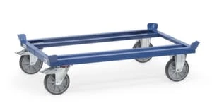 Fetra Paletten-Fahrgestell, Tragl. 500kg, Ladefl. LxB 1210x810mm, Lade H 280mm, Plattform Offen, RAL5007, 2 Lenk-/2 Bockrollen 6 Fetra Paletten-Fahrgestell, Tragl. 500kg, Ladefl. LxB 1210x810mm, Lade H 280mm, Plattform Offen, RAL5007, 2 Lenk-/2 Bockrollen – Bild 4