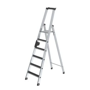 Krause Rollbare Stufenleiter, Einseitig, 6 Stufen, Stand H 1, 4m, Holm L 2, 2m, Alu 9 Krause Rollbare Stufenleiter, Einseitig, 6 Stufen, Stand H 1, 4m, Holm L 2, 2m, Alu – Bild 7