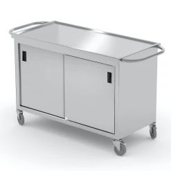 Alternative view of Null Edelstahl Gastro-Transportwagen | AISI 430 Qualität | HxBxT 85x100x60