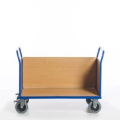 Rollcart Dreiwandwagen, Tragl. 600kg, Ladefl. LxB 1000x680mm, Holzplatte, 3 Wände, RAL5010, 2 Lenk-/2 Bockrollen, TPE-Bereifung -Vago-tools-Geschäft 6f14f3a8 ba52 43c4 b0b8 d83b8ee036cf
